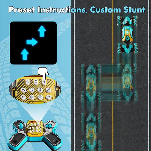 Alt view image 5 of 7 - Gesture Sensing RC Stunt Car Remote Control Car 4WD,360° Rotating,2.4Ghz RC Cars Twist Car with Light & Music Car Toys for Kids Boys Age 4 5 6 7 8 9 10 11 12 Years Old