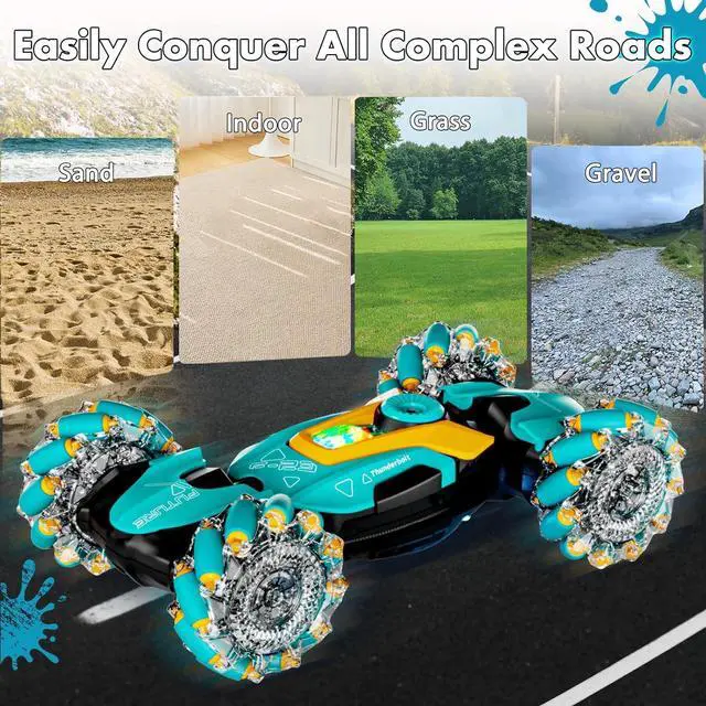 Alt view image 6 of 7 - Gesture Sensing RC Stunt Car Remote Control Car 4WD,360° Rotating,2.4Ghz RC Cars Twist Car with Light & Music Car Toys for Kids Boys Age 4 5 6 7 8 9 10 11 12 Years Old