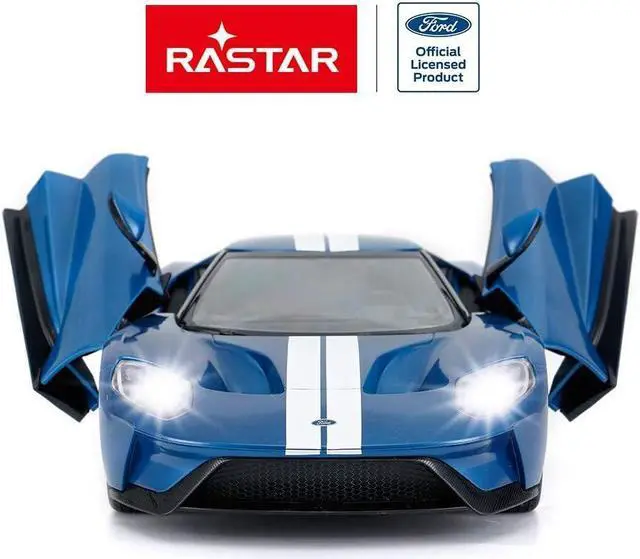 Alt view image 2 of 7 - RASTAR RC Car | 1/14 Ford GT Remote Control RC Race Toy Car for Kids, Open Doors by Manual, Blue (2.4GHz)