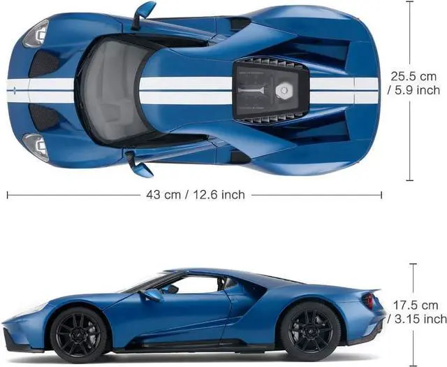 Alt view image 4 of 7 - RASTAR RC Car | 1/14 Ford GT Remote Control RC Race Toy Car for Kids, Open Doors by Manual, Blue (2.4GHz)