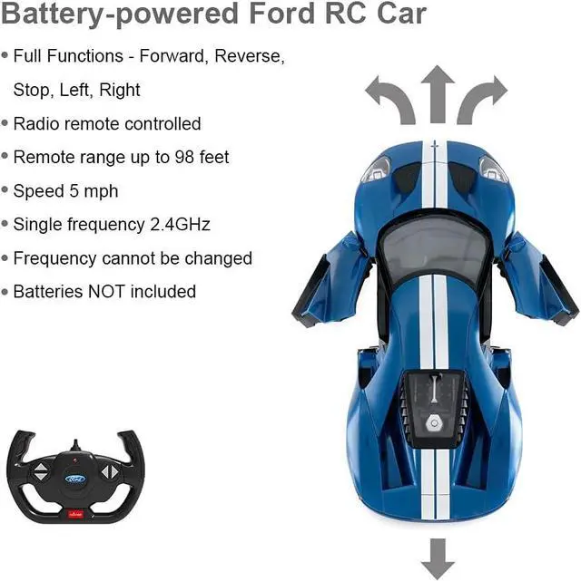 Alt view image 7 of 7 - RASTAR RC Car | 1/14 Ford GT Remote Control RC Race Toy Car for Kids, Open Doors by Manual, Blue (2.4GHz)