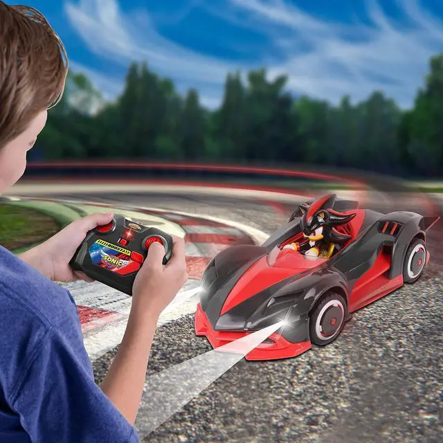 Alt view image 4 of 5 - NKOK Team Sonic Racing 2.4GHz Radio Control Toy Car with Turbo Boost - Shadow The Hedgehog 602, Red, Turbo Boost Feature, Features Working Lights, for Ages 6 and up