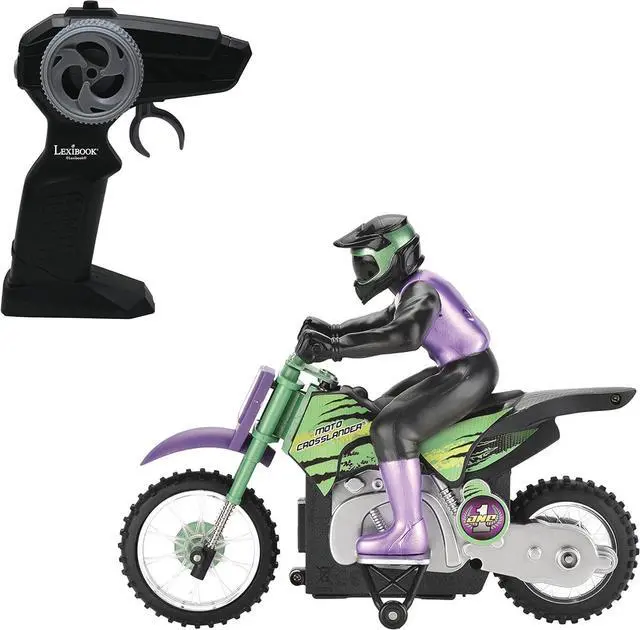Main image of Lexibook RC18, Crosslander radio road motorcycle, up to 12km/h, perfect balance, light effects, crazy skids, fast acceleration, ergonomic remote control, rechargeable