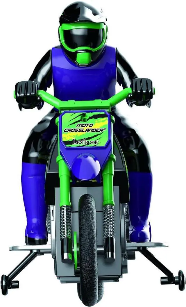 Alt view image 5 of 7 - Lexibook RC18, Crosslander radio road motorcycle, up to 12km/h, perfect balance, light effects, crazy skids, fast acceleration, ergonomic remote control, rechargeable