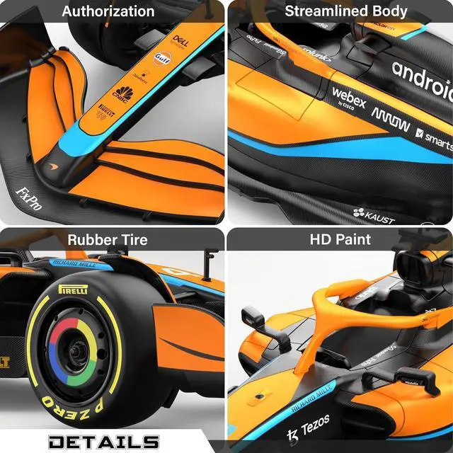 Alt view image 3 of 7 - Authentic Licensed 1:18 McLaren F1 MCL36 Remote Control Car - F1 Collection RC car Series for Kids and Adults - 2.4GHz RC Car for Gift (1:18 McLaren F1 MCL36)