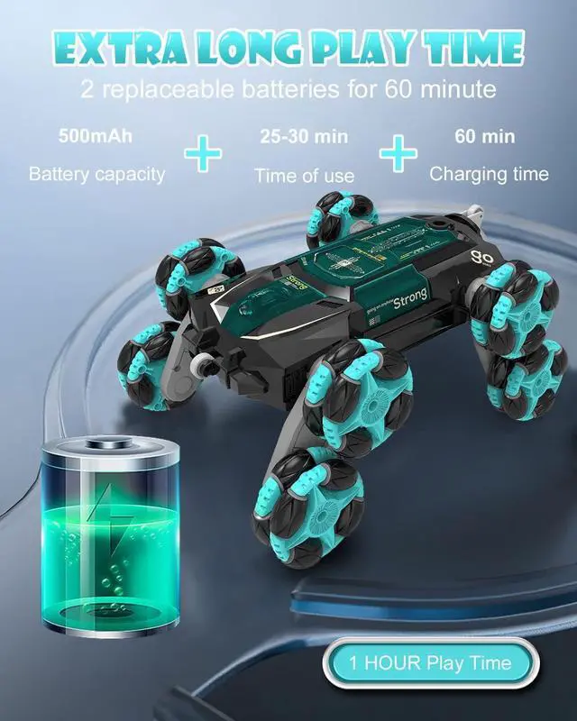 Alt view image 2 of 7 - ATHLERIA 8WD Gesture Sensing Rc Stunt Car Toys for Boy Age 8-13,Hand Remote Control Car,Coolest Christmas Birthday Present Ideas for Boys Girls Kids Teens Age 8 9 10 11 12 13+ Year,Racing Drift Car