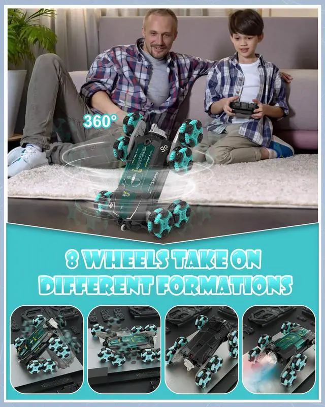 Alt view image 5 of 7 - ATHLERIA 8WD Gesture Sensing Rc Stunt Car Toys for Boy Age 8-13,Hand Remote Control Car,Coolest Christmas Birthday Present Ideas for Boys Girls Kids Teens Age 8 9 10 11 12 13+ Year,Racing Drift Car