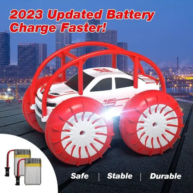 Alt view image 5 of 6 - MaxTronic Remote Control Car, RC Cars Amphibious Land & Water Beach Pool Toy Off-Road RC Boat, 360°Flip Rotation Stunt Car with Sidelights for Toddlers 3 4 5 6 7 8 9 10 11 12 Years Kids Boys Girls