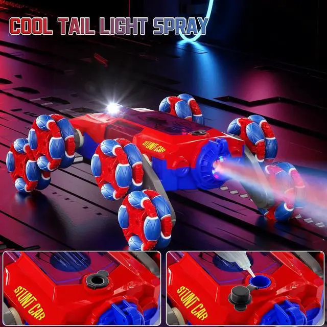 Alt view image 3 of 7 - 8WD Gesture Sensing RC Stunt Car, 2.4Ghz Hand Remote Control Car Toys for Boys Age 8-13 13+ Year Old with Spray & Light & Sound, Rotation Remote Control Car for Christmas Birthday Gifts, Spider