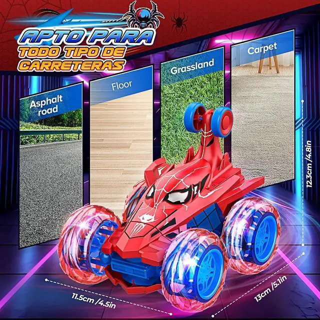 Alt view image 4 of 7 - Spider RC Cars Boys Toys Remote Control Car for 3 4 5 6 7 8 9 10 Year Old Boy Girl 360° Flips 4WD Remote Control Car Kids Toys Indoor Outdoor All Terrain Electric RC Car Gifts for 3-10 Boys Girls
