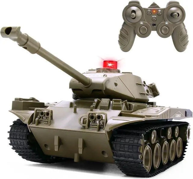 Main image of Remote Control Tank for Kids, M41A3 American Army Battle Tank, Programmable RC Tanks with Lights & Realistic Sounds, RC Military All Terrain Off-Road Vehicles, Great Gift Tank Toy for Boys