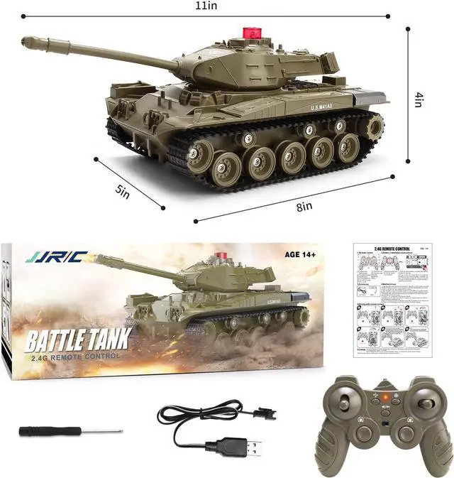 Alt view image 6 of 6 - Remote Control Tank for Kids, M41A3 American Army Battle Tank, Programmable RC Tanks with Lights & Realistic Sounds, RC Military All Terrain Off-Road Vehicles, Great Gift Tank Toy for Boys