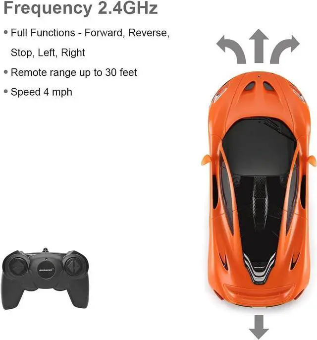 Alt view image 7 of 7 - RASTAR RC Car | 1:24 Scale McLaren P1 Remote Control Toy Car, R/C Model Vehicle for Kids  Orange