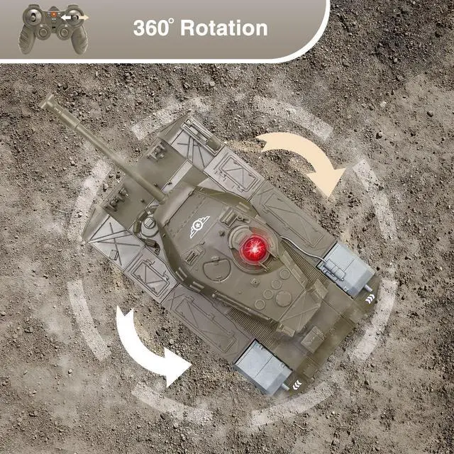 Alt view image 5 of 6 - Remote Control Tank for Kids, M41A3 American Army Battle Tank, Programmable RC Tanks with Lights & Realistic Sounds, RC Military All Terrain Off-Road Vehicles, Great Gift Tank Toy for Boys