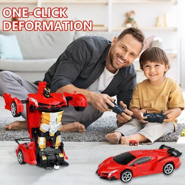 Alt view image 4 of 4 - Remote Control Car Transform Robot Car, One Click Deformation, 2.4Ghz Anti-Jamming, 360 Degree Rotation Drift, Christmas Birthday Gift Toys for 3,4,5,6,7,8 Years Old Boys Girls (red)