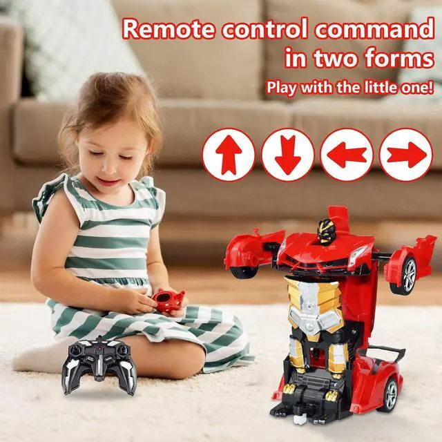 Alt view image 3 of 4 - Remote Control Car Transform Robot Car, One Click Deformation, 2.4Ghz Anti-Jamming, 360 Degree Rotation Drift, Christmas Birthday Gift Toys for 3,4,5,6,7,8 Years Old Boys Girls (red)
