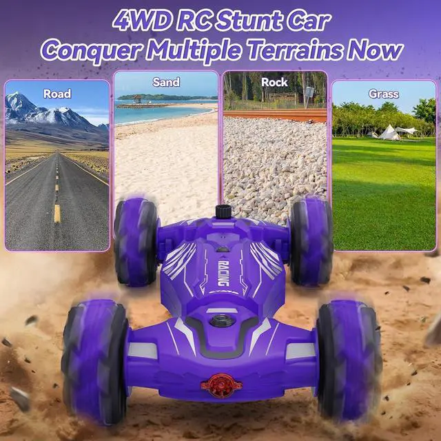Alt view image 4 of 6 - Dysaim Gesture Sensing RC Stunt Car, Toys for Boys Girls Age 6-12, 4WD Remote Control Car 360° Rotate Transform Drift RC Cars with Lights Music Sprayer, 2.4Ghz Hand Controlled Car Birthday Xmas Gifts