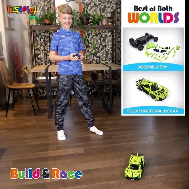 Alt view image 7 of 7 - WISEPLAY Remote Control Car Building Kit, 453PCS Stem Toy for Kids Age 8-10, Great RC Car for 10-Year-Old Boys & Girls, Excellent Gift Idea
