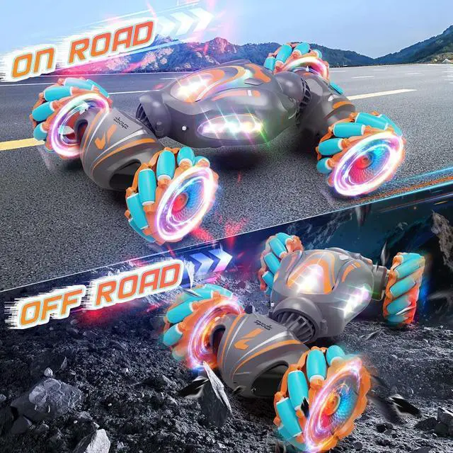 Alt view image 2 of 7 - RC Gesture Control Stunt Car for Kids 5-7 6-12 8 9 10 11 Years Old Boys and Girls with Light & Music, 4WD, 360° Rotating, 2.4Ghz Remote Control Car Toys and Controlled by Hand