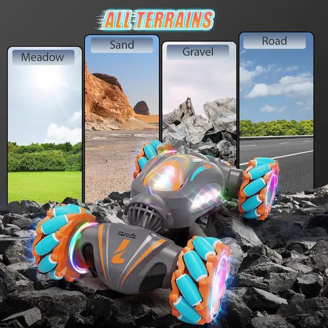 Alt view image 4 of 7 - RC Gesture Control Stunt Car for Kids 5-7 6-12 8 9 10 11 Years Old Boys and Girls with Light & Music, 4WD, 360° Rotating, 2.4Ghz Remote Control Car Toys and Controlled by Hand