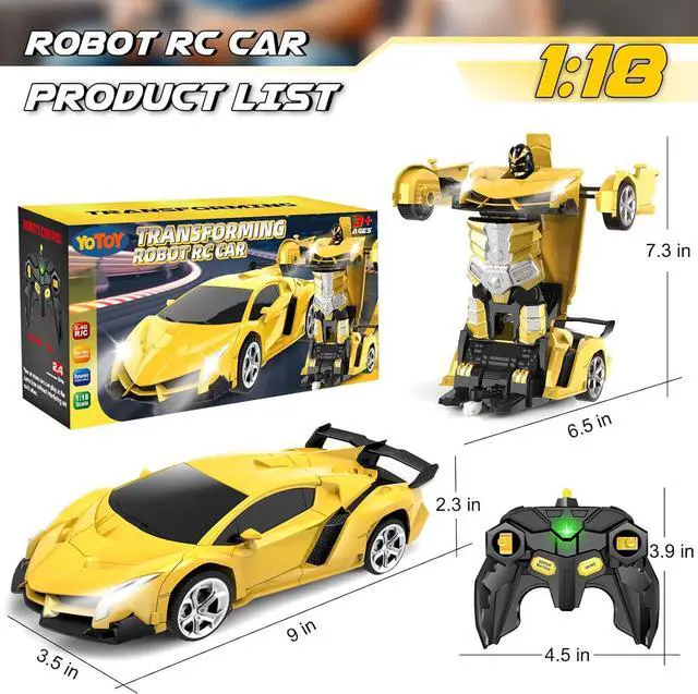 Alt view image 5 of 7 - YOTOY Remote Control Car Toys - Transform RC Cars for Kids, One Button Transformation, 360 Degree Rotating Drifting, 2.4Ghz & 1:18 Scale, Gift for Kids Age 4 5 6 Years Old Boys and Girls
