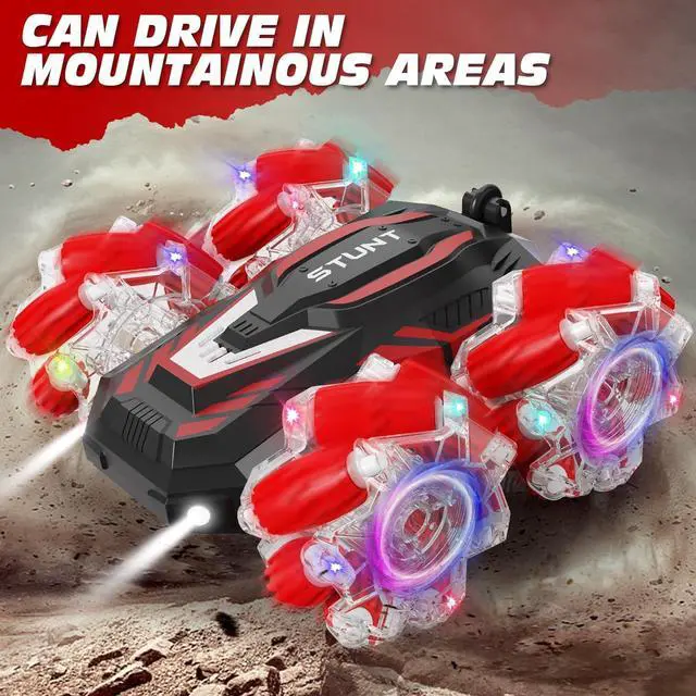 Alt view image 6 of 7 - RC car Gesture Remote Control car 360 ° Rotating Manual Control car Birthday Gift for Children Aged 3-12 with Lights and Music
