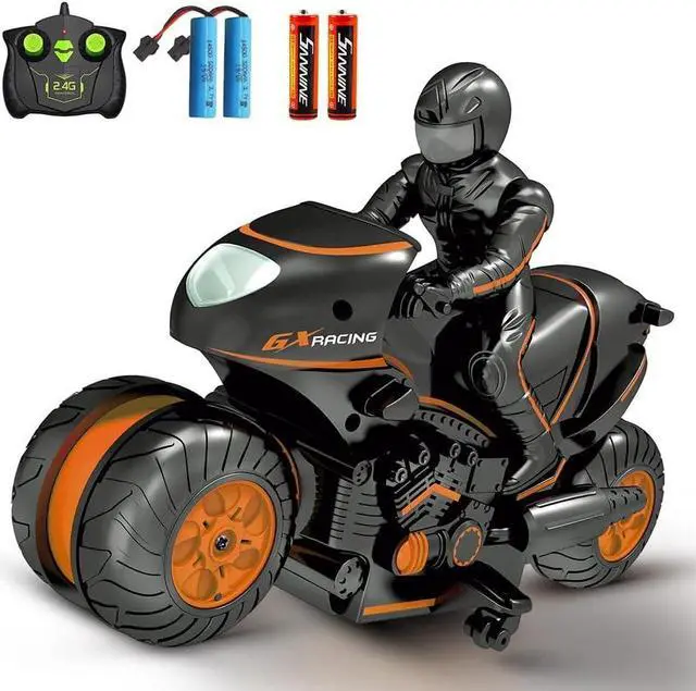Main image of RC Motorcycle Remote Control Motorcycles,High Speed Rc Car Remote Control Car,2.4Ghz 360° Rotating Drift Stunt Car Motorbike for Kids Age 4,5,6,7,8 and Up Year Old(Orange)