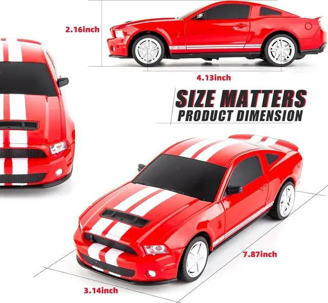 Alt view image 3 of 7 - BDTCTK Remote Control 1/24 Ford Mustang Shelby GT500 RC Model Car, Toys for Kids and Adults Red