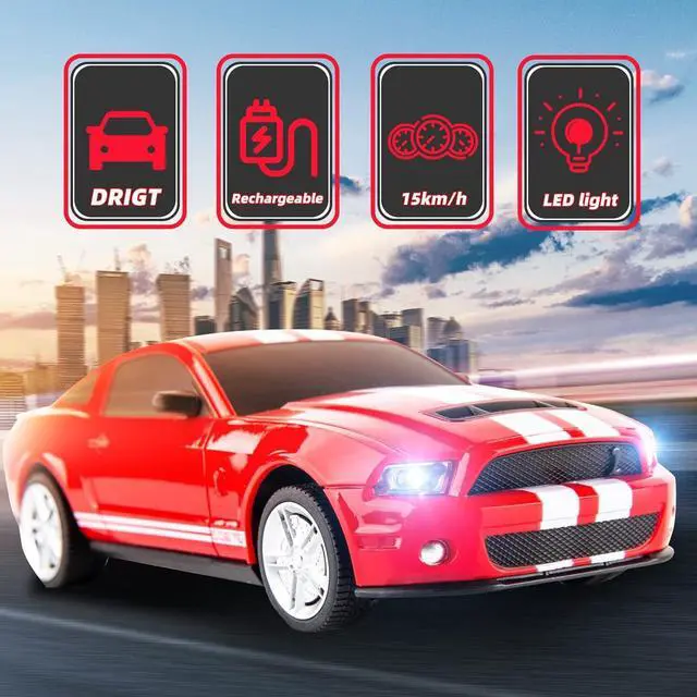 Alt view image 4 of 7 - BDTCTK Remote Control 1/24 Ford Mustang Shelby GT500 RC Model Car, Toys for Kids and Adults Red