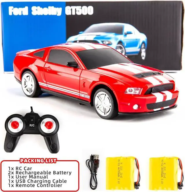 Alt view image 6 of 7 - BDTCTK Remote Control 1/24 Ford Mustang Shelby GT500 RC Model Car, Toys for Kids and Adults Red