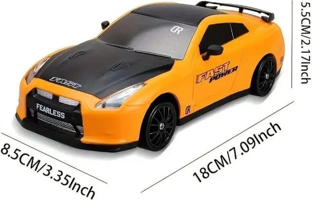 Alt view image 5 of 6 - Liberty Imports RC Drift Car 1/24 2.4GHz 4WD Remote Control Sport Racing On-Road Vehicle with LED Light, Batteries and Drift Tires (Yellow)