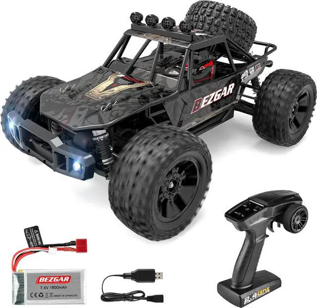 Main image of BEZGAR HB101 1:10 Scale Beginner RC Truck, 4WD High Speed 48km/h All Terrains RC Car Off Road Waterproof RC Buggy Toys for Boys Kids and Adults