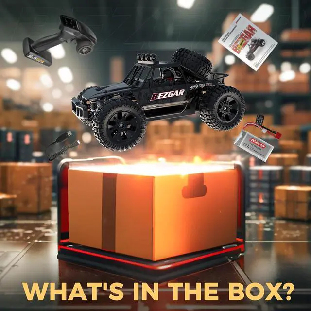 Alt view image 7 of 7 - BEZGAR HB101 1:10 Scale Beginner RC Truck, 4WD High Speed 48km/h All Terrains RC Car Off Road Waterproof RC Buggy Toys for Boys Kids and Adults