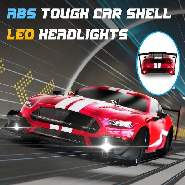Alt view image 3 of 6 - RC Drift Car 1:16 Scale Remote Control Car 4WD RC Car with LED Lights RTR 2.4GHz 30km/h High Speed Racing Drifting Toy Car for Adults Boys Girls Kids Gift 2Pcs Rechargeable Battery