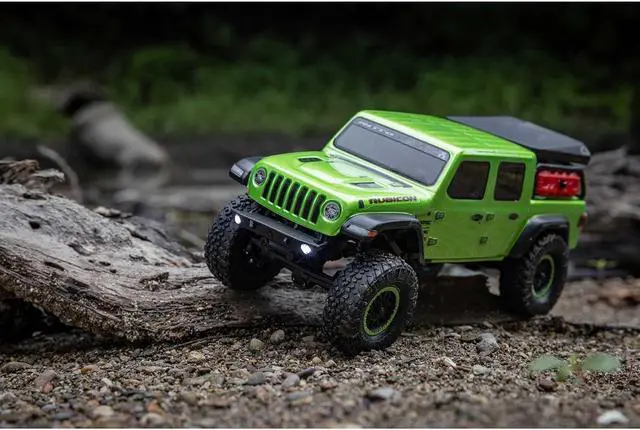 Alt view image 2 of 7 - Axial RC Truck SCX24 Jeep Gladiator 4 Wheel Drive Rock Crawler Brushed RTR Nothing Needed to Complete Ready-to-Run Green AXI00005V2T3, Remote Control Car, RC Car, RC Crawler