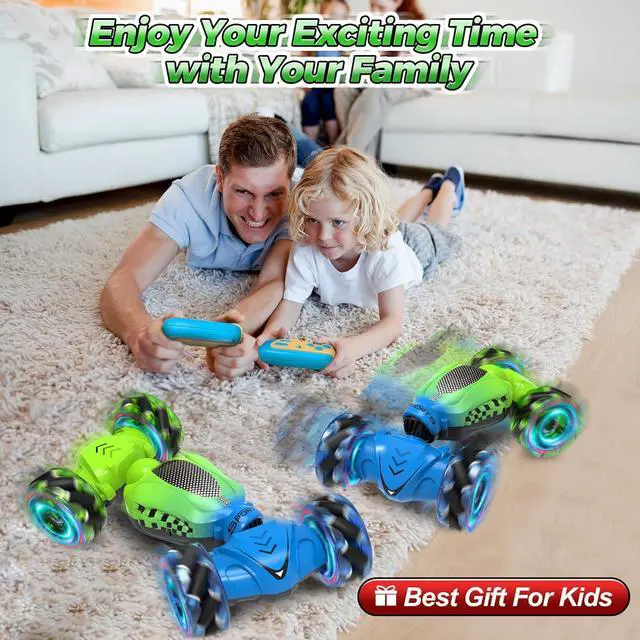 Alt view image 2 of 7 - Remote Control Car, Best Gift for Ages 6 7 8 9 10 11 12 Boys and Girls, Gesture Sensing RC Stunt Car, Toys for Ages 4-12, 4WD Transform Drift RC Cars with Lights, Birthday Gift for Kids