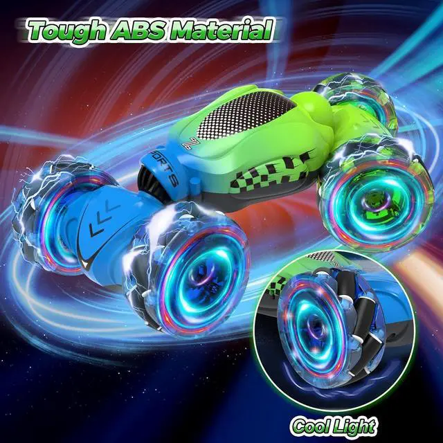 Alt view image 5 of 7 - Remote Control Car, Best Gift for Ages 6 7 8 9 10 11 12 Boys and Girls, Gesture Sensing RC Stunt Car, Toys for Ages 4-12, 4WD Transform Drift RC Cars with Lights, Birthday Gift for Kids