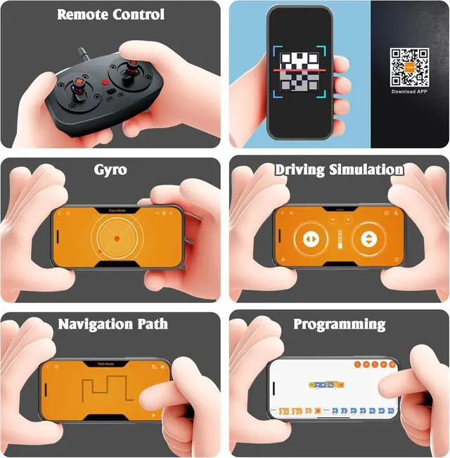 Alt view image 5 of 7 - Off Road Pickup 4x4 Building Kit, 2 in 1 Stem Building Toy with Remote Control, Technique Race Car Building Toy for Kids, Birthday Gift Idea for Boys Ages 6+ (503 PCS)