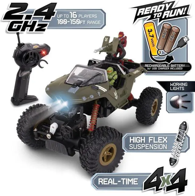 Alt view image 3 of 6 - NKOK Halo Infinite RC: UNSC Warthog Rock Hog - Rock Climber, Master Chief & Spartan, 2.4 GHz Radio Control Vehicle