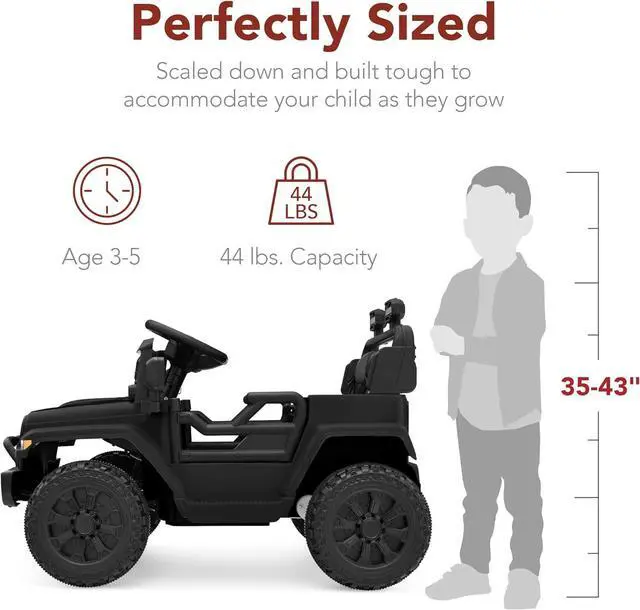 Alt view image 2 of 7 - Best Choice Products 6V Kids Ride On Toy, Mini Truck, Electric Play Car w/Parent Remote Control, 4-Wheel Suspension, LED Lights, 2 Speeds, Functional Horn, 3.1MPH Max Speed - Black