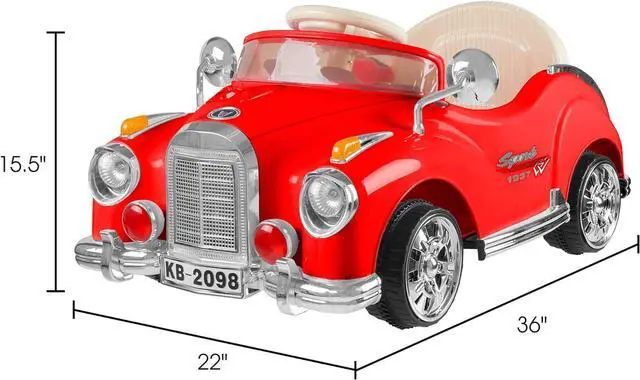 Alt view image 2 of 7 - Kids Ride On Car with Remote Control ? Classic Sports Car for Kids 6V Battery Powered Ride On Toys with Sound for Ages 3 ? 6 by Lil? Rider (Red)