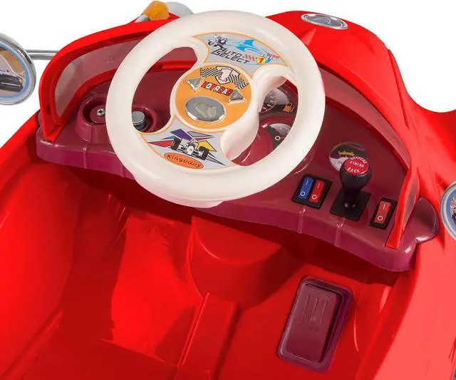 Alt view image 6 of 7 - Kids Ride On Car with Remote Control ? Classic Sports Car for Kids 6V Battery Powered Ride On Toys with Sound for Ages 3 ? 6 by Lil? Rider (Red)