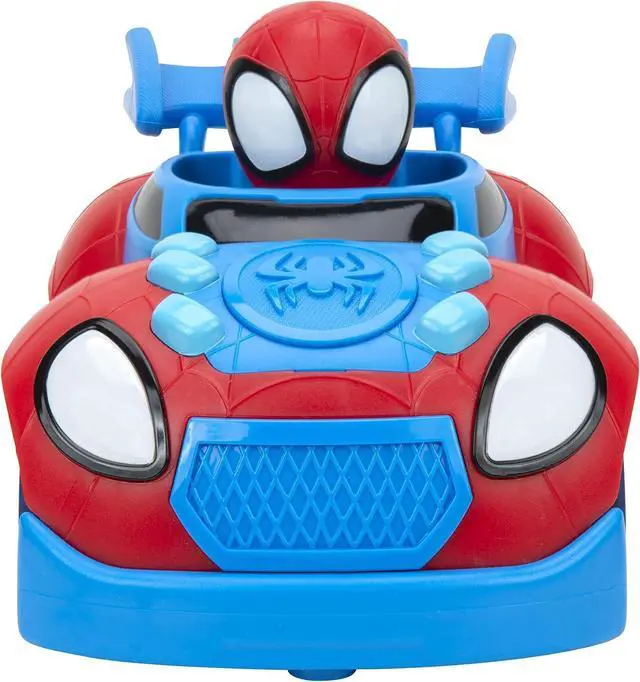 Alt view image 3 of 7 - Marvel Spidey and His Amazing Friends Web Crawler RC - Remote-Controlled Vehicle - Features Built-in Super Hero with 4 Controller Functions, Blue & Red