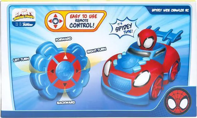 Alt view image 7 of 7 - Marvel Spidey and His Amazing Friends Web Crawler RC - Remote-Controlled Vehicle - Features Built-in Super Hero with 4 Controller Functions, Blue & Red