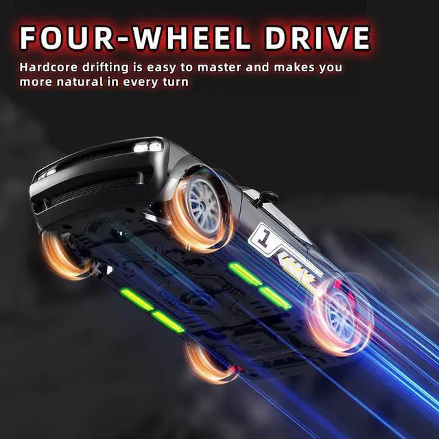 Alt view image 5 of 6 - Remote Control Car for Boys Girls Kids, 1:20 4WD RC Drift Car with LED Lights, 20KPH Hight Speed Proportional Throttle Racing Cars for Drift and Race, Children's Gifts and Toys