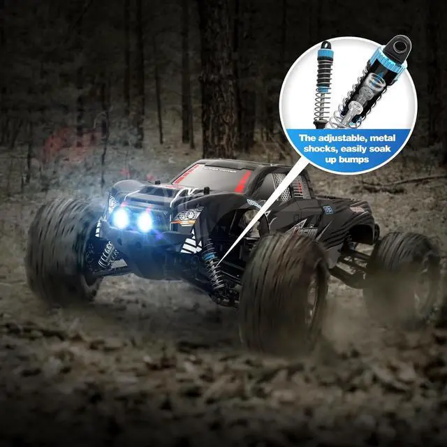 Alt view image 4 of 6 - Hosim RC Cars, 1:10 Scale 48+ KMH Remote Control Car for Adults Boys, 4X4 Off-Road RC Truck with Headlights, All Terrains Waterproof Hobby Grade Large Fast Racing Toy Gift Monster Trucks