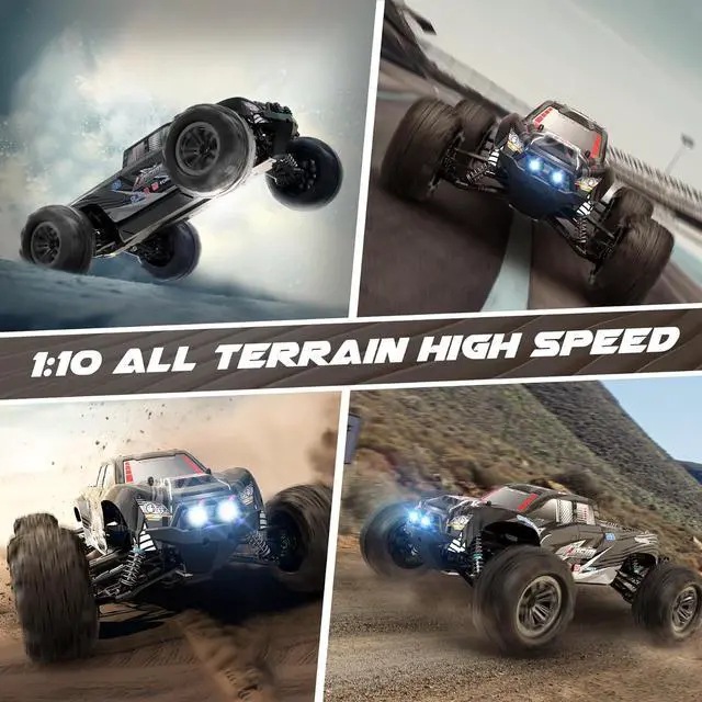 Alt view image 6 of 6 - Hosim RC Cars, 1:10 Scale 48+ KMH Remote Control Car for Adults Boys, 4X4 Off-Road RC Truck with Headlights, All Terrains Waterproof Hobby Grade Large Fast Racing Toy Gift Monster Trucks