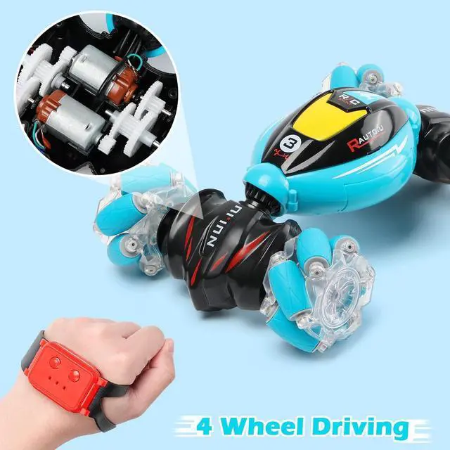 Alt view image 7 of 7 - DDAI RC Cars Gesture Sensing Stunt Car - Best Gifts for Boys 6-12 Year Old 360° Rotating 4WD Remote Control Transform 2.4Ghz Hand Controlled Car Birthday Presents for Kids Age 7 8 9 10 11 yr
