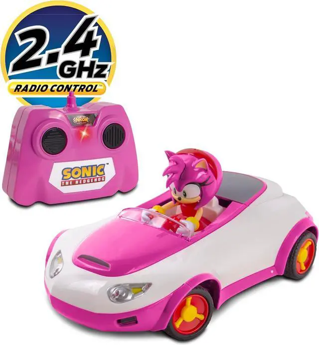 Alt view image 3 of 7 - Sonic Team Sonic Racing RC: Amy Rose - NKOK (683), 1:28 Scale 2.4GHz Remote Controlled Car, 6.5' Compact Design, Officially Licensed Sega Sonic The Hedgehog, Battery Powered, Ages 6+