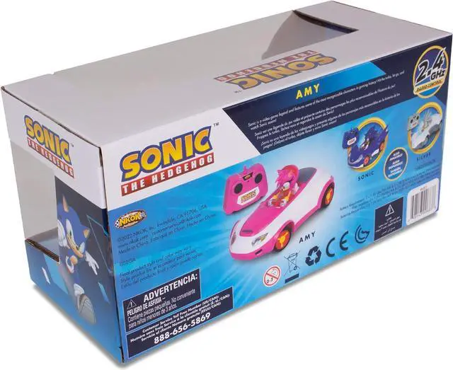 Alt view image 7 of 7 - Sonic Team Sonic Racing RC: Amy Rose - NKOK (683), 1:28 Scale 2.4GHz Remote Controlled Car, 6.5' Compact Design, Officially Licensed Sega Sonic The Hedgehog, Battery Powered, Ages 6+